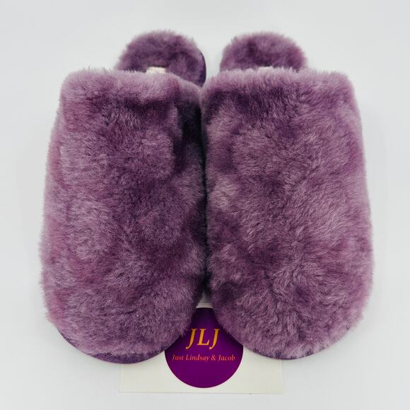 Coach Women's Zennie Signature Shearling Sheep Fur Slippers CM676 Purple Size 7 - Picture 3 of 12